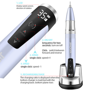 Machine à ongles portable rechargeable 15W, 35000 tr/min, machine à polir les ongles électrique avec embout pour manucure en salon - Product Image 3