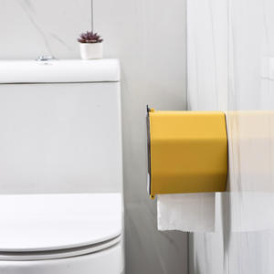 Soporte de papel higiénico al por mayor sin perforaciones, dispensador de papel para el hogar, estante de almacenamiento para inodoro, soporte de papel montado en la pared, cajón para papel. - Product Image 3