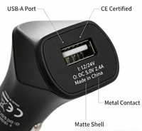 Pengisi Daya Mobil Port USB Tunggal Bentuk Klakson Mini Adaptor Pemantik Rokok Mobil Universal 12V/24V Pengisi Daya Ponsel Kendaraan