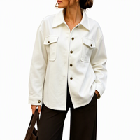 Veste chemise en faux daim pour femmes