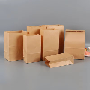 Bolsas <span class=keywords><strong>de</strong></span> Papel Kraft para Alimentos, Panadería, Comida para Llevar, Sushi, Postres, con Fondo Plano, Color Marrón Natural, con Logotipo Estampado en Caliente, Venta al Por Mayor - Product Image 4