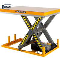 Plateforme élévatrice à ciseaux électrique hydraulique double 1000 kg, table élévatrice à ciseaux mobile autopropulsée, plateforme antidérapante, 2 personnes