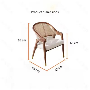 Silla Moderna de Inspiración Medieval con Estructura de Madera Maciza, Respaldo de Ratán Natural, Sillón para Sala de Estar - Product Image 6