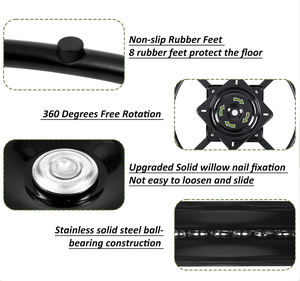 كرسي دوار بمقعد قضيب للخدمة الشاقة مع حلقة صلبة من محامل كروية - Product Image 6