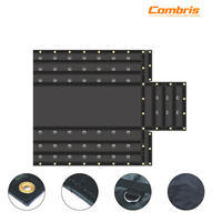 Bâche en PVC pour bois d'œuvre 25*18*9' avec œillets en laiton, sangles à double couture, anneaux en D en acier inoxydable et bandes réfléchissantes, traitement anti-UV