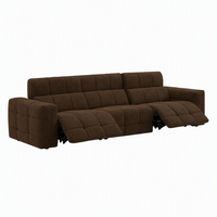 Canapé sectionnel intelligent à commande électrique avec lampes de lecture flexibles, console de charge sans fil et sièges inclinables indépendants pour villa