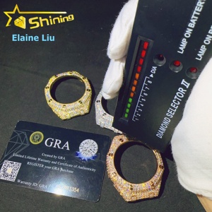 Boîtier de montre en laiton de luxe pour Hip Hop, certifié GRA, avec diamants Moissanite VVS, style GA2100 - Product Image 5