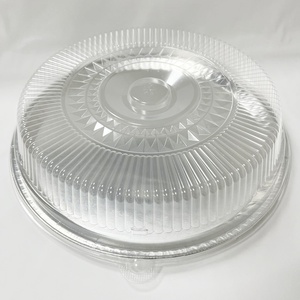 <span class=keywords><strong>Plat</strong></span> de cuisson en aluminium rond jetable 16 "406*20mm en aluminium gaufré peu profond emballage <span class=keywords><strong>plat</strong></span> plateaux de restauration avec couvercles en dôme transparent - Product Image 1