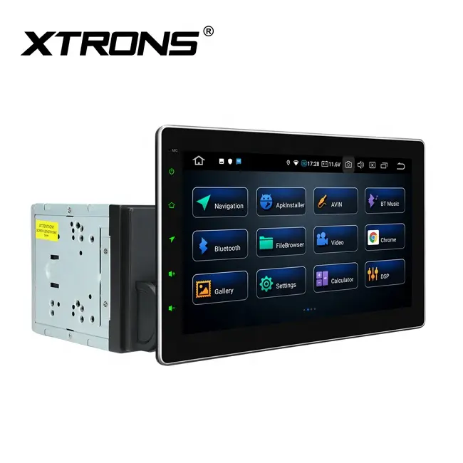 XTRONS 10.1 inch touch screen doble din android universal car multimedia player with 4K Video Playback Full RCA output