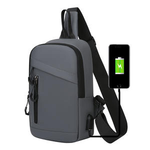 Bolso de Pecho para Hombre LJD8607, Revestimiento de PU, Multifuncional, para Viajes de Negocios, Bandolera, Color Sólido, Ligero, Resistente al Desgaste - Product Image 4