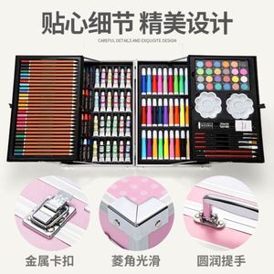 180 Pieces High Quality Eco-Friendly Non-Toxic Certified Portable Painting & <b>Drawing</b> Art Set Wood Craft Materials Kids Color Box - Product Image 2