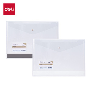 Deli Document Bag A4 Clear Snap Button Design For Office Use - Product Image 1