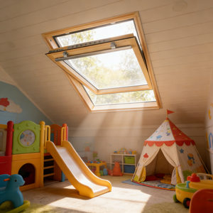 Puits <span class=keywords><strong>de</strong></span> lumière suspendu moderne en bois massif résistant aux intempéries pour une ouverture fluide des battants – Idéal pour les maisons <span class=keywords><strong>de</strong></span> vacances en bord <span class=keywords><strong>de</strong></span> mer - Product Image 2