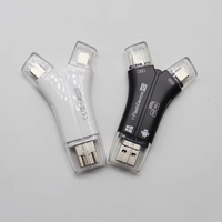 Nouveau 4 en 1 Micro USB Type C OTG Adaptateur Micro USB vers USB a TF Lecteur de carte SD Lecteur de carte mémoire en forme de Y