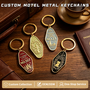 Llaveros Metálicos Personalizados para Motel, Forma de Rombo, Etiquetas para Llaves de Habitación de Hotel, Llaveros Retro en Relieve para Identificación de Habitaciones de Hotel - Product Image 1