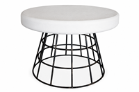 Table basse blanche texturée pour petit appartement, salon, table d'appoint de canapé, table à thé centrale, mobilier moderne et simple pour la maison