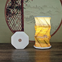 Ensemble cadeau d'anniversaire personnalisé, lanternes en papier pliables avec lumière, lampe de table rechargeable à intensité réglable au toucher, portable, pour chambre à coucher