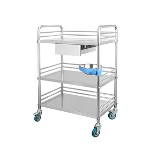 Takusei Medical Emergency Trolley Multi Drawer Metal 4 Castor Hospital Treatment Cart - Product Image 2