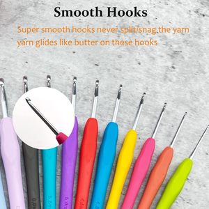 Single Head Knitting Tool <b>Set</b> with Candy-Colored Soft Handle <b>Crochet</b> <b>Hook</b> 2mm Thick Aluminum Oxide Plastic <b>Crochet</b> <b>Hook</b> for Wool - Product Image 3