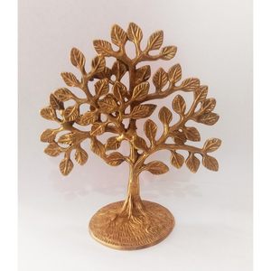 PARIJAT artisanat moderne en laiton arbre vie Table décor à la maison doré arbres généalogiques Plaque fabriqué à la main bureau décor et accessoire - Product Image 2
