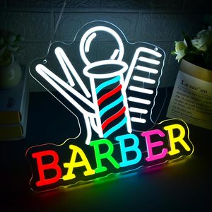 Barber neon LED acrylic <b>sign</b> USB powered dimmable ambient light shop window decoration light entrance indicator light Custom 5V - Product Image 6
