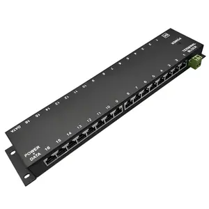 POE injektor Gigabit 48V 24V 12V 56V 10/100/1000Mbps 16 Port Gigabit POE panel dinding Panel PoE untuk WiFi Access Point