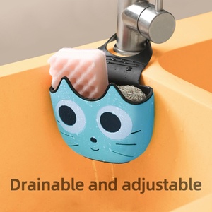 Kitchen Sink Caddy Dish Sponge Holder <b>Bathroom</b> Silicone Sink Faucet Splash Guard Water Catcher <b>Mat</b> Kitchen Sink Organizer - Product Image 2