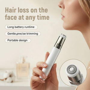 Tondeuse électrique double tête pour poils du <span class=keywords><strong>nez</strong></span>, rasoir de soin du visage 2-en-1, mini-tondeuse portable pour poils du visage en voyage - Product Image 4