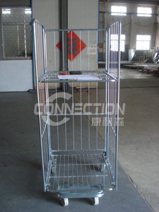 Fabrieksgecustomizeerde verzinkte inklapbare logistieke draagbare verplaatsbare metalen rolbeveiligingsstapelbare magazijnkooi-trolley - Product Image 6