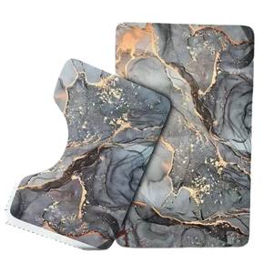 Tapis de bain en terre de diatomée Temu Marble, lot de 2, antidérapant, facile à nettoyer, tapis de sol rectangulaire pour la maison, motif abstrait - Product Image 1