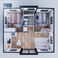 RB 20 pieds maison modulaire de luxe extensible petit conteneur salle de bain cuisine pliant préfabriqué maisons extensibles mobiles pour l'Australie