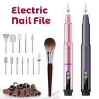 Perceuse à ongles professionnelle portable rechargeable sans balais 18000 tr/min rose, accessoires pour ongles de salon portable