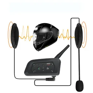 Ejeas V6 Pro Headphone Motor 6 Pengendara, Aksesori Interkom Tahan Air untuk Helm Sepeda Motor Bluetooth