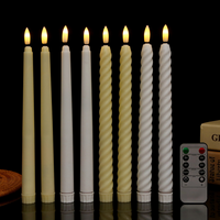 11 Zoll Lange Konische LED-Kerzen in Verschiedenen Farben 2,1 Durchmesser Warme Flammenlose Fernbedienbare Plastikkerzen zur Dekoration YS