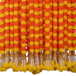 Artificial Marigold Garland Mexico Day of <strong>the</strong> <strong>Dead</strong> Halloween Outdoor 3D Hanging Strip Artificial Marigold Flowers - Product Image 5
