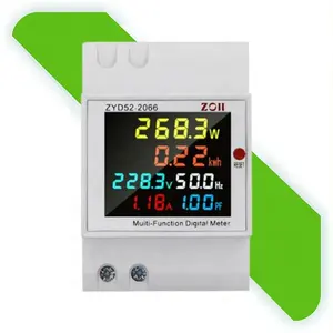 Monitor AC rel ZYD52-2066din, 220V 380V 100A faktor daya arus tegangan aktif KWH pengukur frekuensi energi listrik VOLT AMP