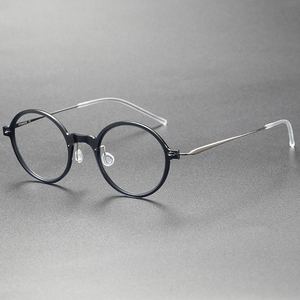 SH6508 Gradual Color Square Face Vintage Round Nylon Titanium Eye <strong>Glasses</strong> Frame Dual Purpose Eyeglass Frame - Product Image 4