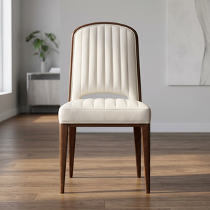 Modern Upholstered <b>Dining</b> <b>Chair</b> Wood Legs Faux Leather Seat Midcentury Design Home Hotel Bar Farmhouse Furniture Rattan - Product Image 2