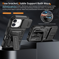 Nouvelle coque robuste LeYi avec cache-caméra coulissant, béquille et protection antichoc pour iPhone 17, 15, 16, 14 Pro Max Air
