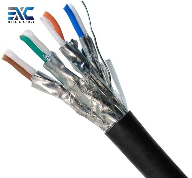 Good Quality Cat8 Ethernet Cable Outdoor 22AWG One-Pair STP Shielding Double Jacket CE Certified Bulk Cable 305m