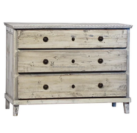 Muebles tradicionales antiguos para el hogar, cómoda de almacenamiento de madera recuperada hecha a mano con 3 cajones para dormitorio, hotel, sala de estar.