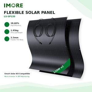 Paneles Solares Flexibles de 120W, Monocristalinos, 23.1V, Módulos Fotovoltaicos con 18.6% de Eficiencia, Impermeables IP67, para Techos de Viviendas, Balcones, Autocaravanas, Barcos y Yates - Product Image 2
