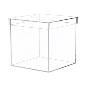 customized wholesale clear gift box with lock acrylic showcase transparent acrylic box