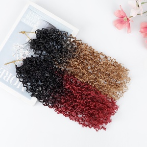 Venta al por mayor de fábrica: Cabello sintético de alta temperatura, <span class=keywords><strong>extensiones</strong></span> de ganchillo de 12 pulgadas, mini <span class=keywords><strong>trenzas</strong></span> Passion Twist, peluca de rizos pequeños africanos, Yanky Twist - Product Image 2