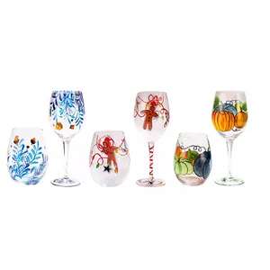 Wholesale Customized Silicone-free Heat-resistant Household Large-capacity Crystal Glass Halloween Goblet Set For Red Wine