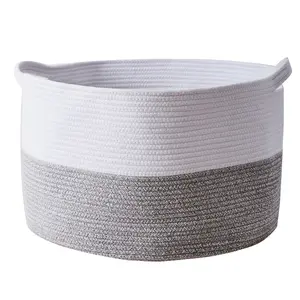 XXL big volume Household essential woven cotton rope storage basket extra large rope basket