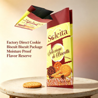 Sachet à fond plat avec soufflet latéral thermoscellable, qualité alimentaire, résistant à l'humidité, pour noix grillées et biscuits