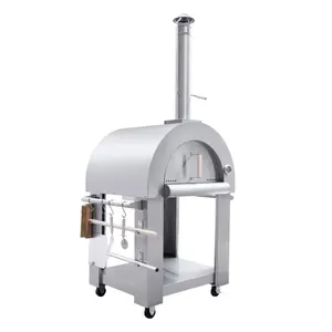 Factory price stainless steel gas and wood pellet pizza oven for outdoor