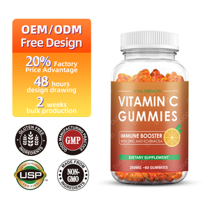 DUOZI Gummies à la vitamine C extra forte - 250 MG, 60 gummies, stimulant immunitaire avec zinc et échinacée pour enfants et adultes - Product Image 1