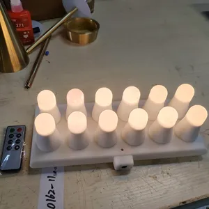 Personalizzare all'ingrosso 12 pz/set di luce della candela a led portatile ricaricabile di natale luce della candela elettrica lampada a lume di candela